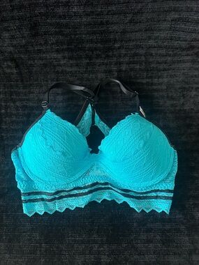 PINK Victoria’s Secret Lace Push Up Bra Teal Pink M Multi Size NWT